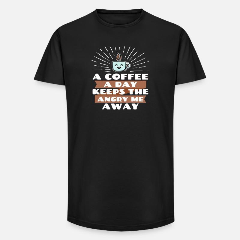 Joke Cool Funny Statement Coffee - Long Fit Men's T-Shirt - black
