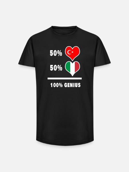 Italy and Turkey awesome / gift - Long Fit Men's T-Shirt - black