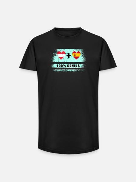 Austria and Spain 100% Ingenious / Gift - Long Fit Men's T-Shirt - black