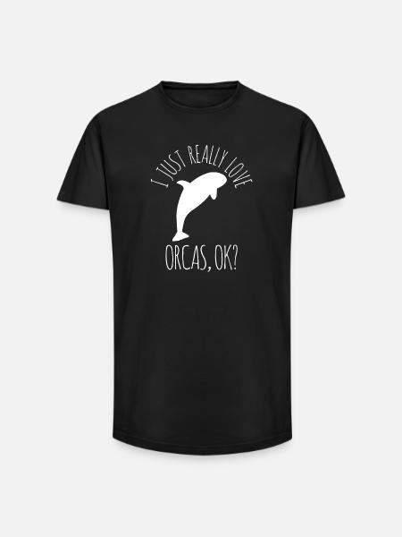 Orques Orques - T-shirt coupe longue homme - noir