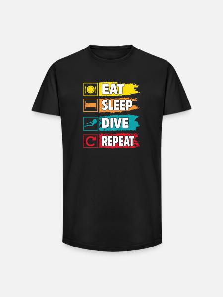 Diver Diving - Long Fit Men's T-Shirt - black