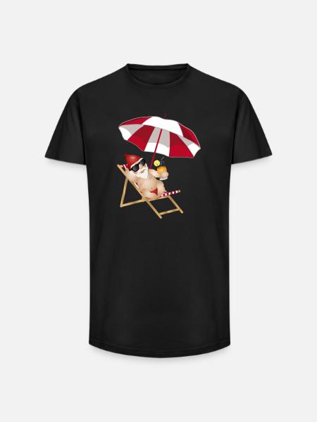 kølig have gnome i en liggestol på stranden - Long fit herre T-shirt - sort