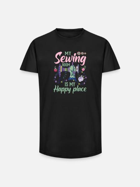 sew - Long Fit Men's T-Shirt - black