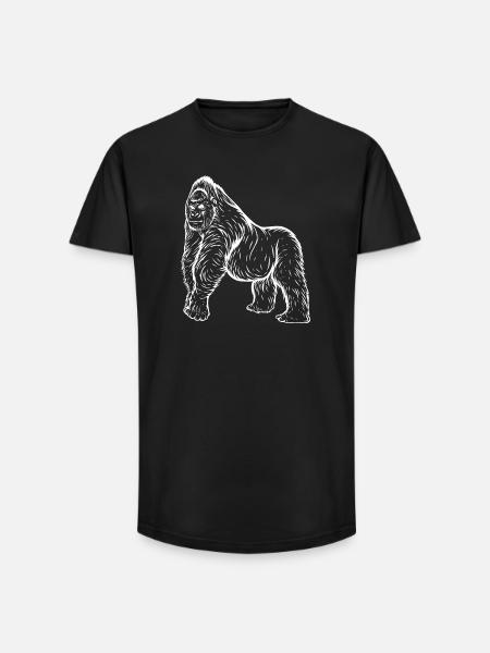 Gorilla - T-shirt coupe longue homme - noir