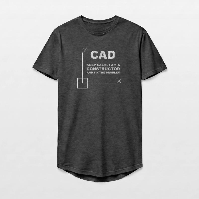 CAD Keep Calm Constructor Engineering T-shirt coupe longue homme
