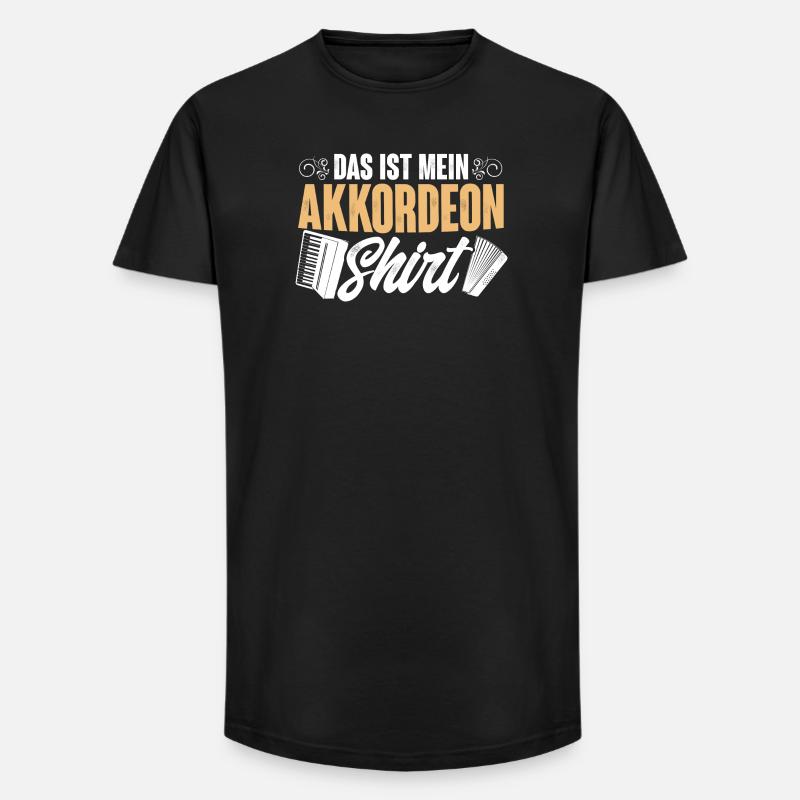 Akkordeon - Long Fit Männer T-Shirt - Schwarz