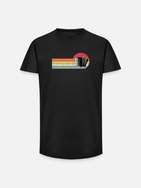 Akkordeon - Long Fit Männer T-Shirt - Schwarz