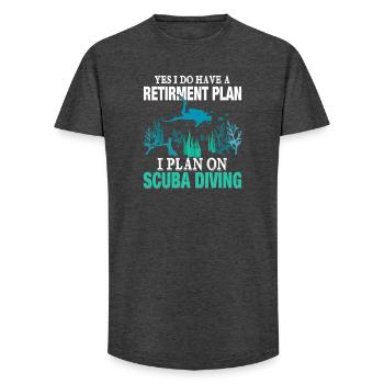 Diver Diving - Long Fit Men's T-Shirt - charcoal grey - Front - AI Model Male 185 light (185cm)