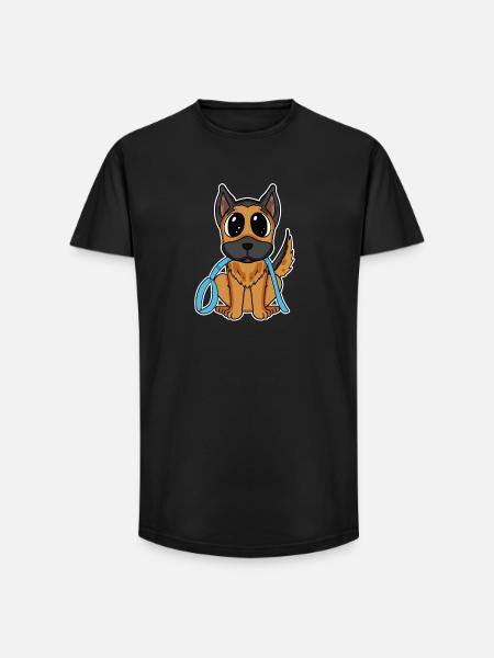German Shepherd - Long Fit Men's T-Shirt - black