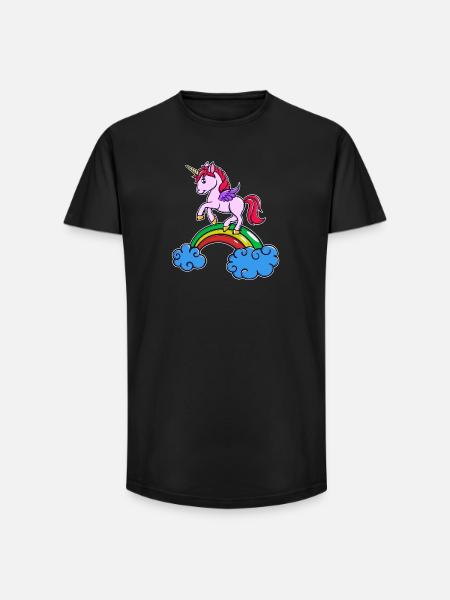 Einhorn Cool Tier - Long Fit Männer T-Shirt - Schwarz