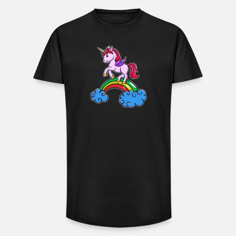Einhorn Cool Tier - Long Fit Männer T-Shirt - Schwarz