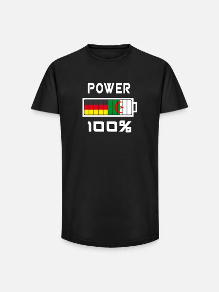 Germany and Algeria Power 100% - Long Fit Men's T-Shirt - black