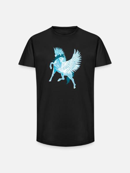 Pegasus Greek Mythology Winged Horse - Long Fit Men's T-Shirt - black