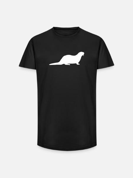 Otter - Long Fit Männer T-Shirt - Schwarz