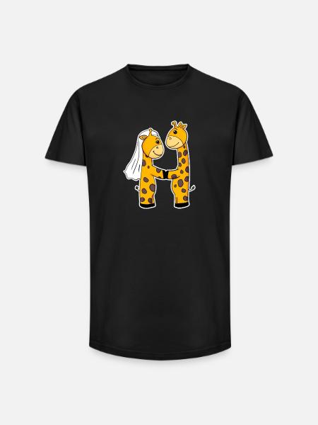 Married giraffes - Long Fit Men's T-Shirt - black
