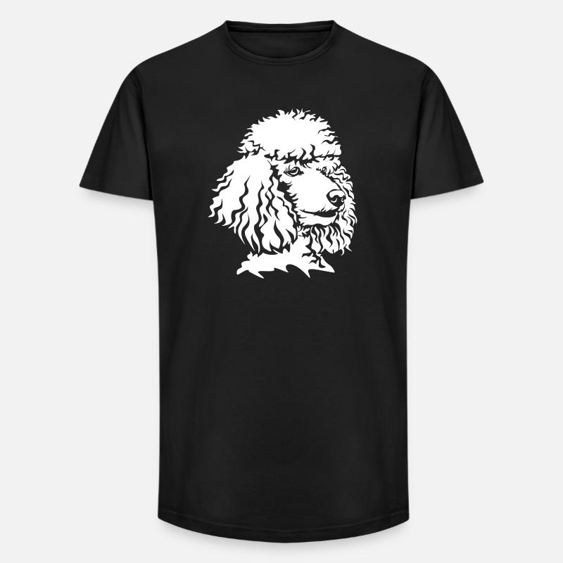 Tête de caniche « Black Edition » - T-shirt coupe longue homme - noir
