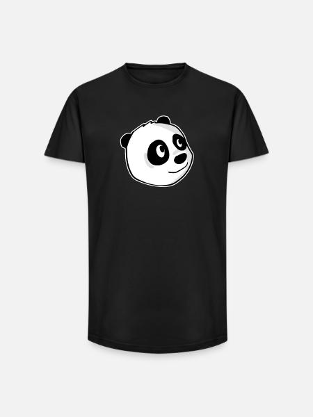 panda - Long Fit Men's T-Shirt - black