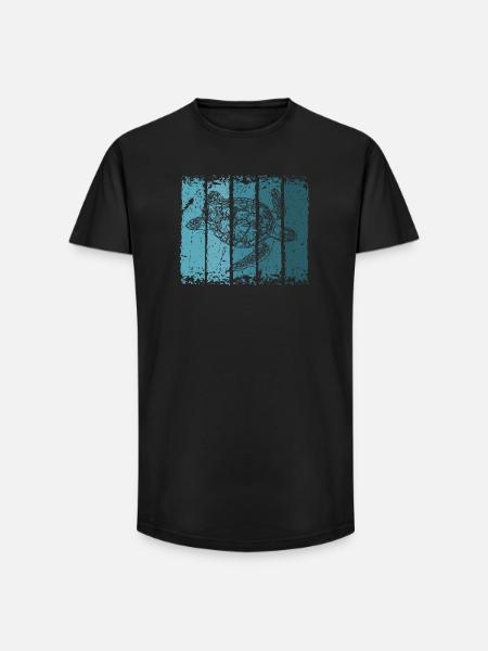 turtle - Long Fit Men's T-Shirt - black