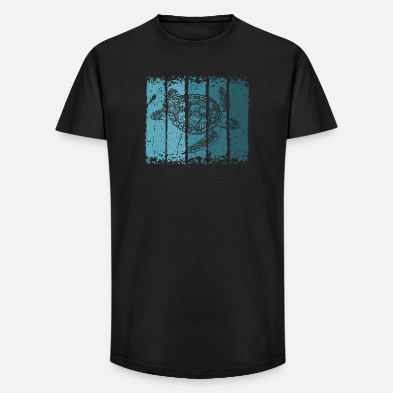 Schildkröte - Long Fit Männer T-Shirt - Schwarz