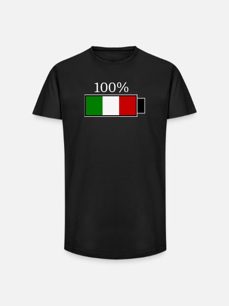Italie drapeau italien cadeau - T-shirt coupe longue homme - noir