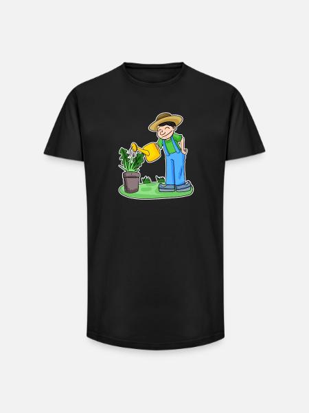 Garden motif gardener gift - Long Fit Men's T-Shirt - black