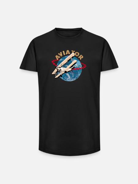Aircraft Pilot - Aviator - Long Fit Men's T-Shirt - black