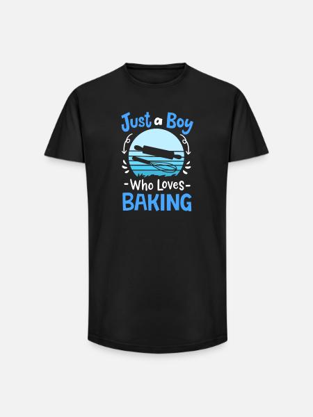 Backen Bäcker Retro - Long Fit Männer T-Shirt - Schwarz