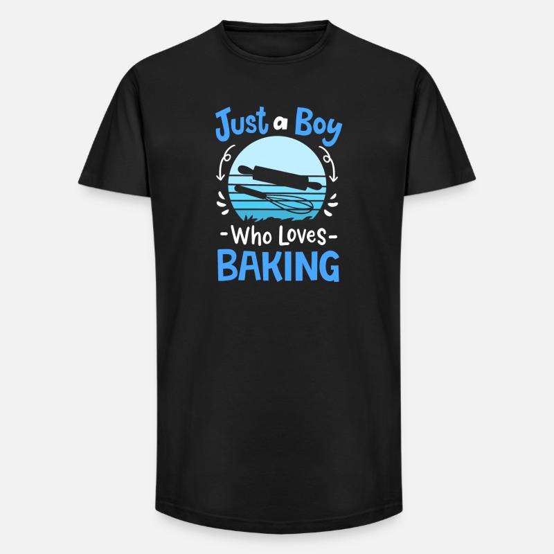 Backen Bäcker Retro - Long Fit Männer T-Shirt - Schwarz