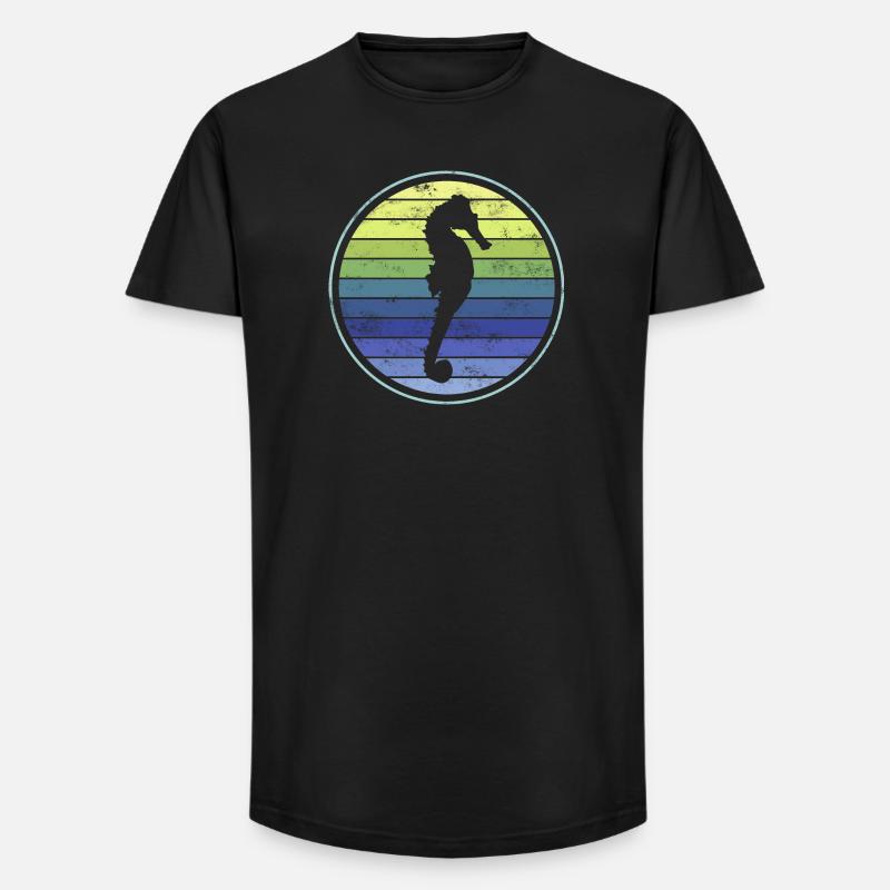 Seepferd Seepferdchen - Long Fit Männer T-Shirt - Schwarz