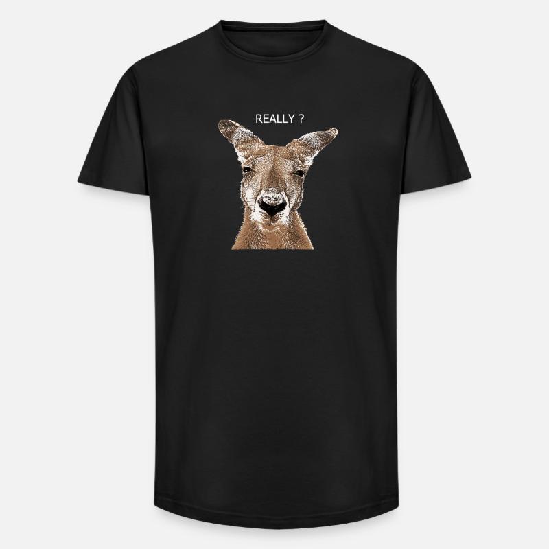 Känguru really - Long Fit Männer T-Shirt - Schwarz