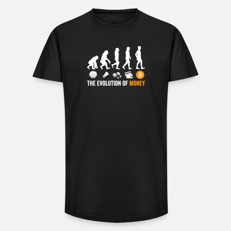 Evolution de l’argent bitcoin - T-shirt coupe longue homme - noir