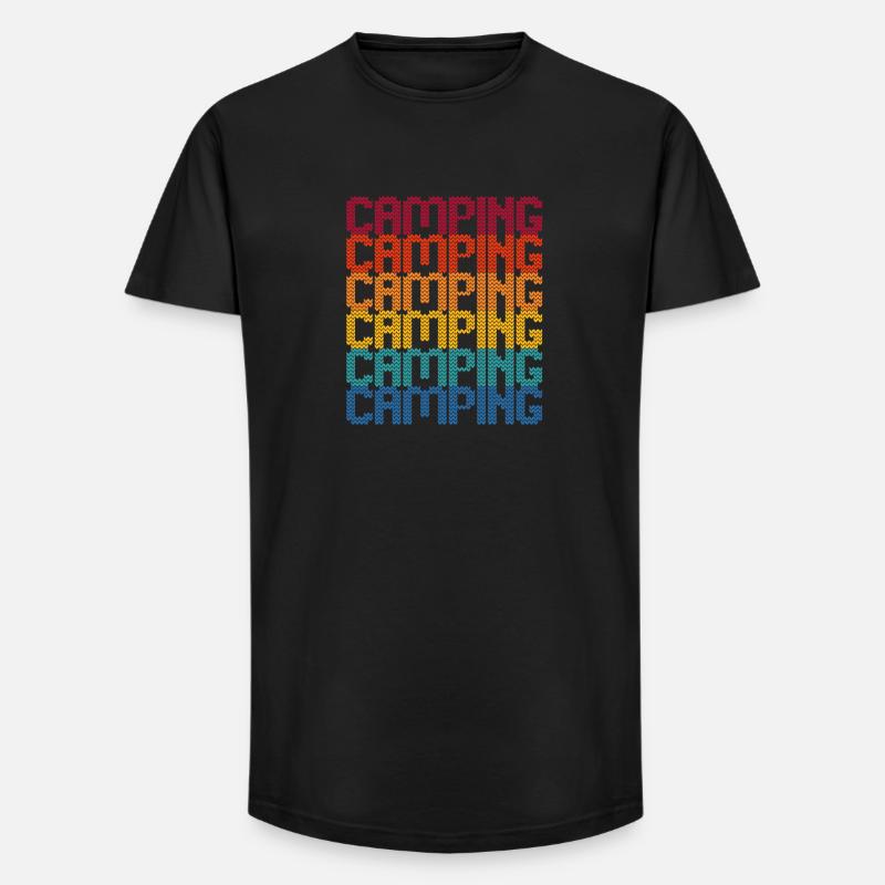Camping Regenbogen Blockschrift - Long Fit Männer T-Shirt - Schwarz