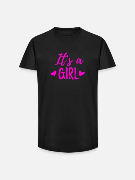 C’est une fille - T-shirt coupe longue homme - noir
