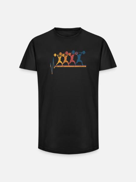 Gewichtheben Gewichtheber - Long Fit Männer T-Shirt - Schwarz