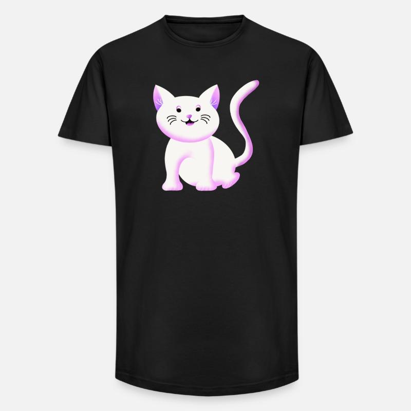 Chaton mignon | Chat | Cadeau - T-shirt coupe longue homme - noir