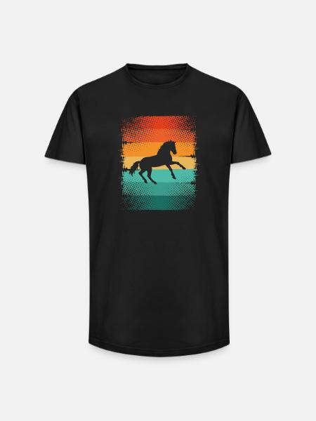 Cheval - T-shirt coupe longue homme - noir
