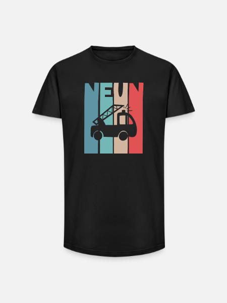 Feuerwehr 9 Jahre Kinder - Long Fit Männer T-Shirt - Schwarz