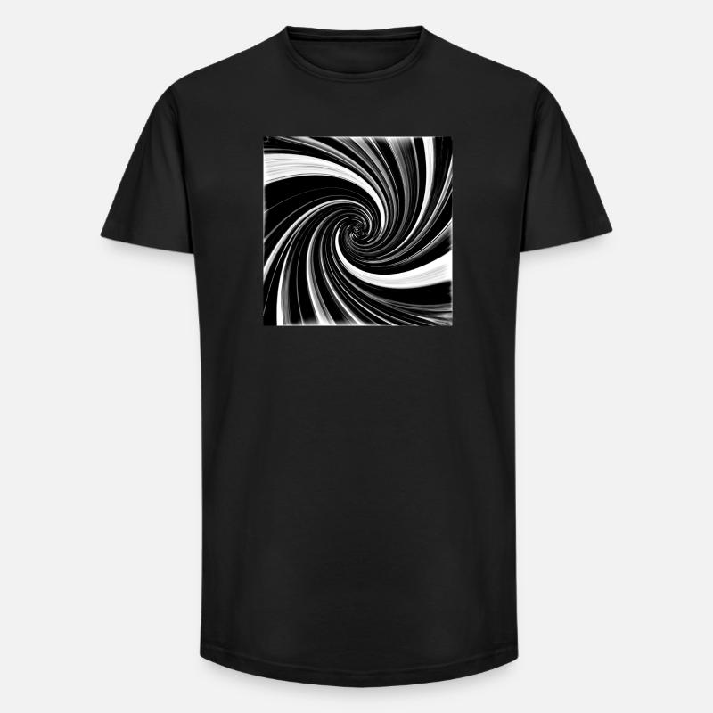 Black and white vortex - Long Fit Men's T-Shirt - black