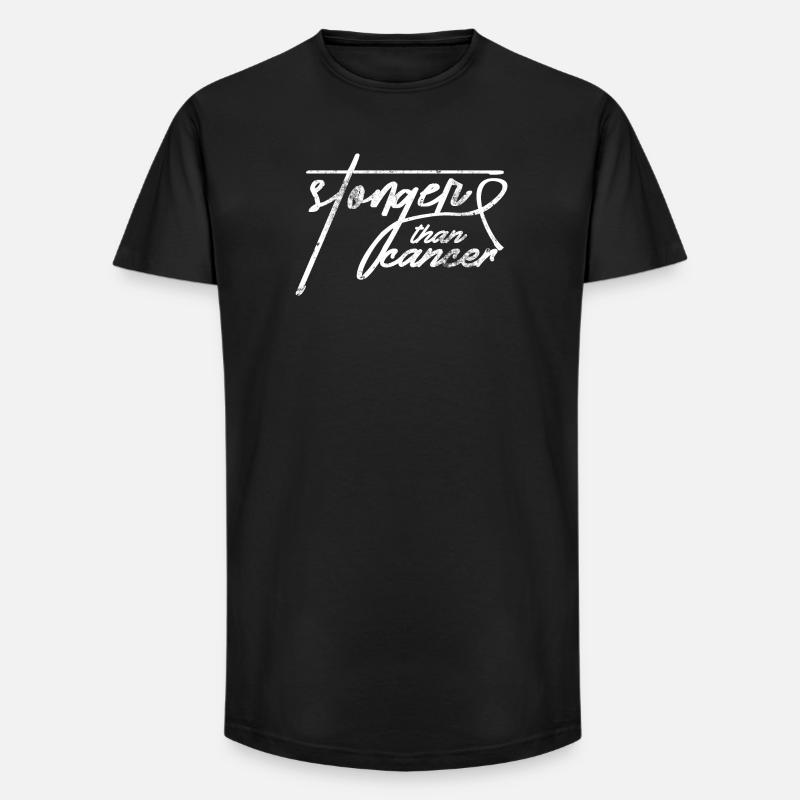 Stärker als Krebs-Skript - Long Fit Männer T-Shirt - Schwarz
