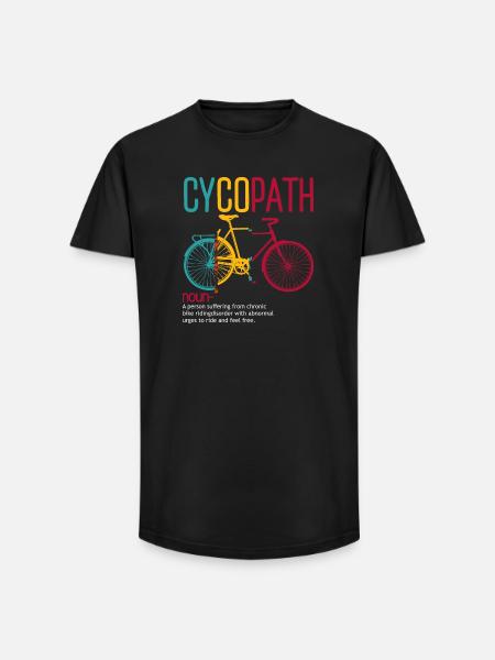 Cyclopath: Free-Ride Bicycle Artwork - Long Fit Men's T-Shirt - black