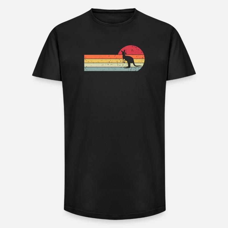 Känguru - Long Fit Männer T-Shirt - Schwarz