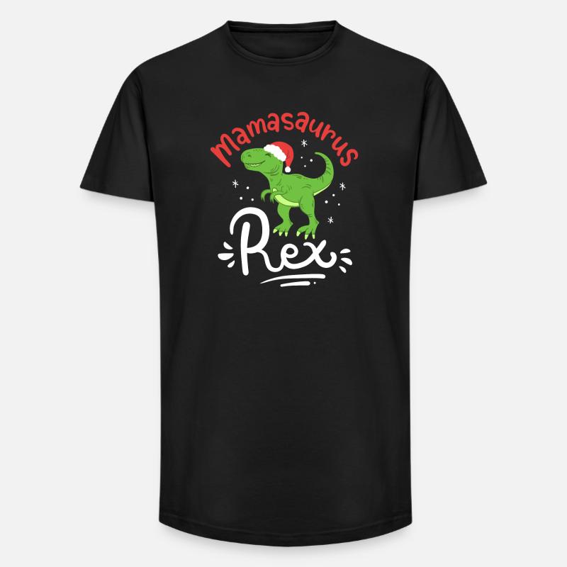 Weihnachten Mama Saurus - Long Fit Männer T-Shirt - Schwarz