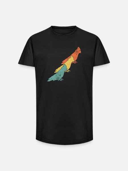 Nymphensittiche Vogel - Long Fit Männer T-Shirt - Schwarz