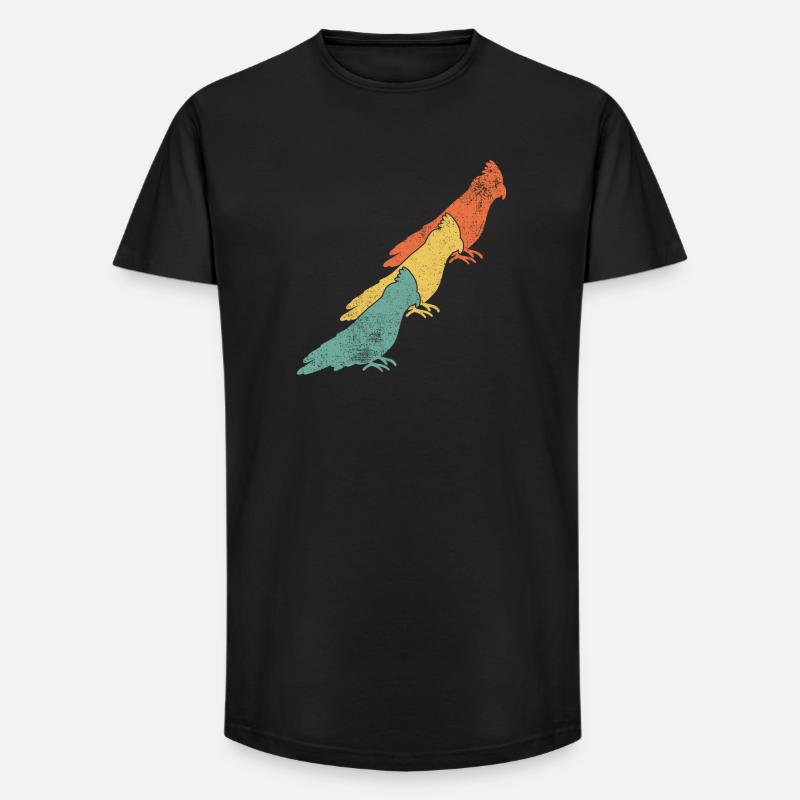 Nymphensittiche Vogel - Long Fit Männer T-Shirt - Schwarz