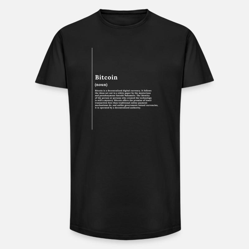 Tée monochrome du Glyphe Bitcoin - T-shirt coupe longue homme - noir