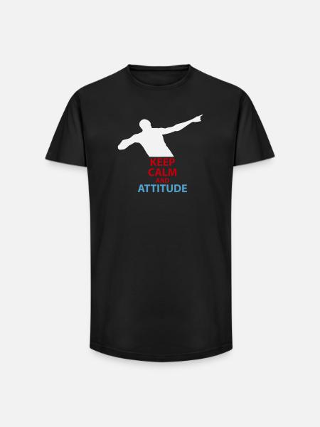 Calm and Attitude Silhouette - Long Fit Men's T-Shirt - black