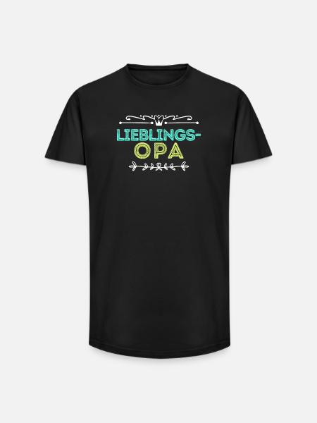 Statement Lieblingsopa Opa Großvater - Long Fit Männer T-Shirt - Schwarz