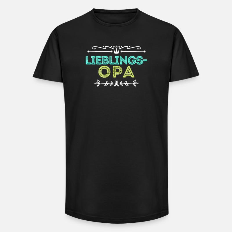 Statement Lieblingsopa Opa Großvater - Long Fit Männer T-Shirt - Schwarz