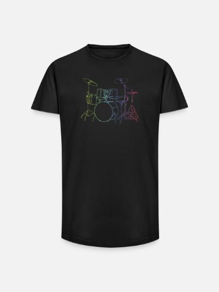 Drumset Sticks Drummer Drums Drummer - Long Fit Men's T-Shirt - black