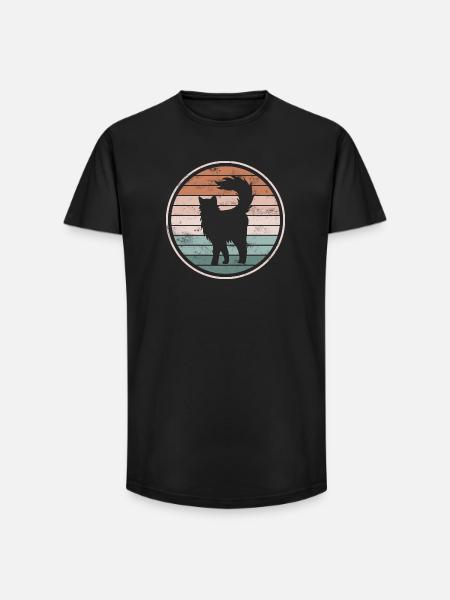 Chats Chats - T-shirt coupe longue homme - noir